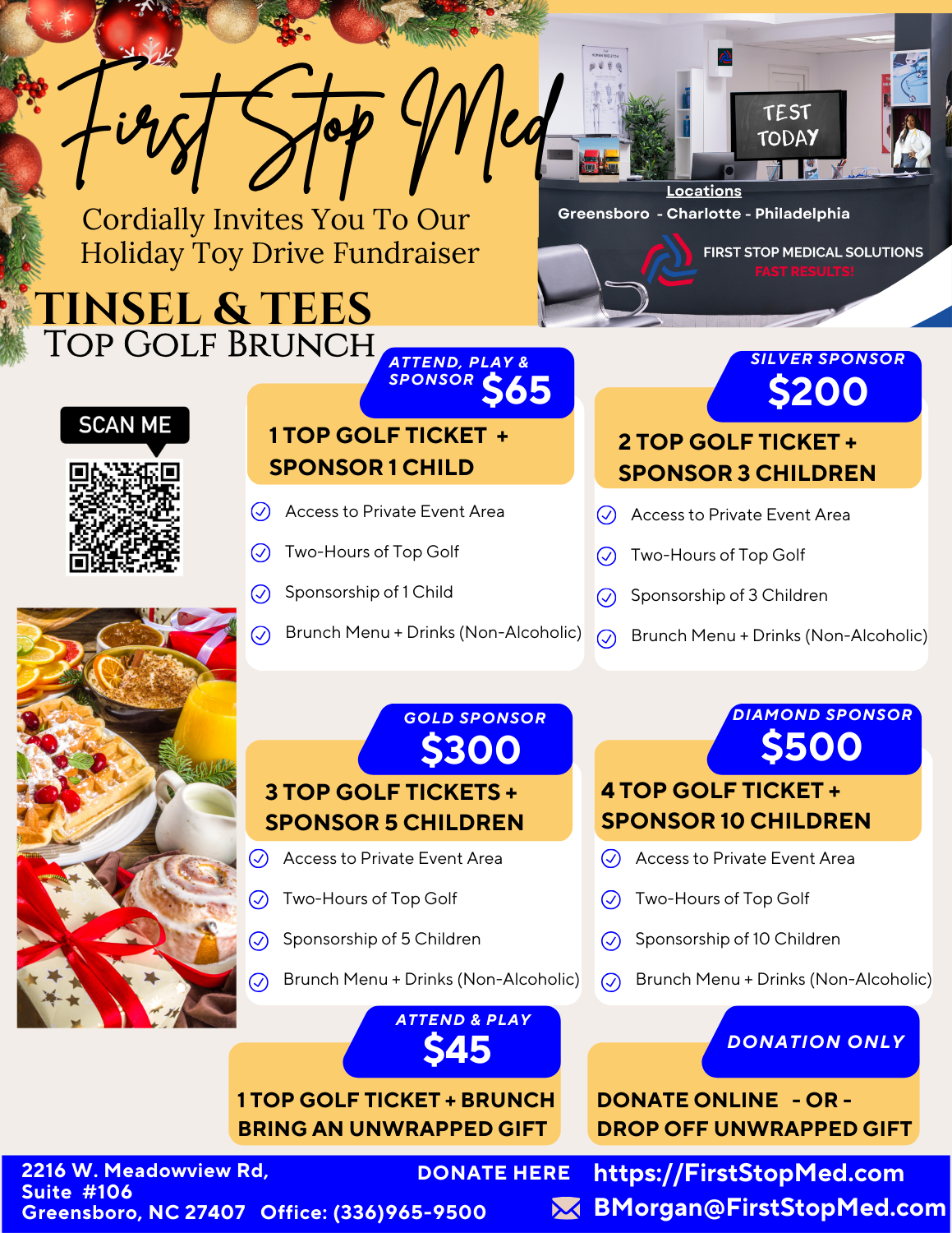 TINSEL & TEE'S - TOP GOLF BRUNCH - 12/14 @12:30p