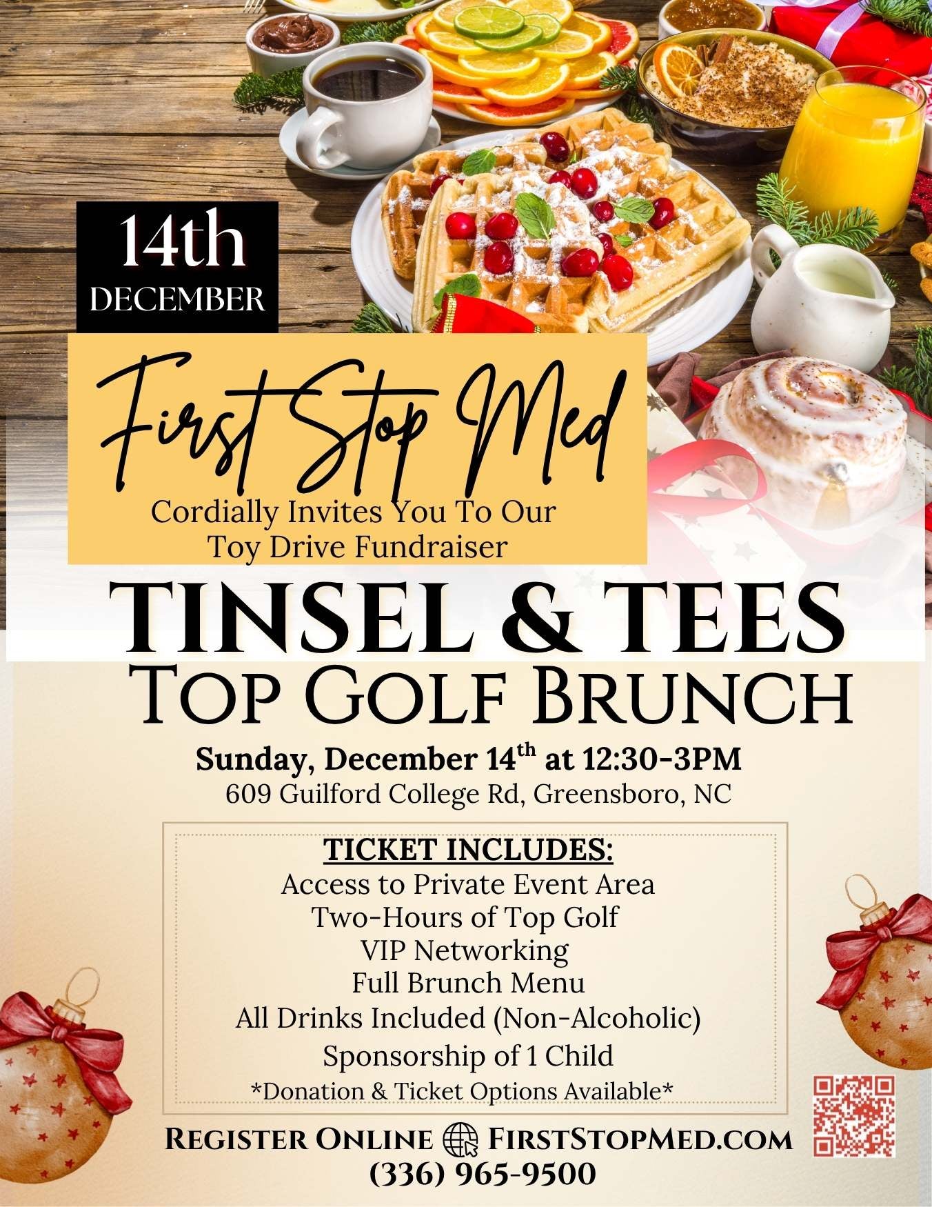 TINSEL & TEE'S - TOP GOLF BRUNCH - 12/14 @12:30p